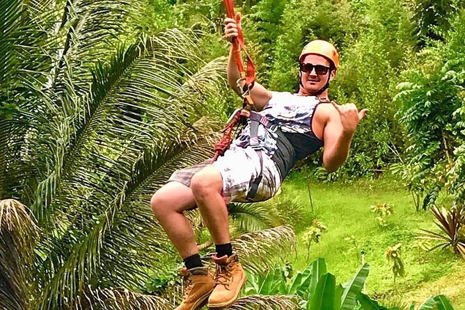 5 Line Jungle Zipline Eco Adventure - The working farm stop: banana, mango, passion fruit, ginger, and flowers
