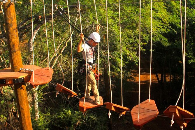 6 Zipline & Adventure Tower EPIC COMBO - Ziplining the Coral Crater way: 6 lines, tandem fun, and an auto-belay step-off