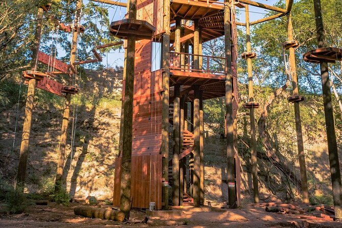 6 Zipline & Adventure Tower EPIC COMBO - Adventure Tower: 60 feet up, 18 elements, and the freefall moment