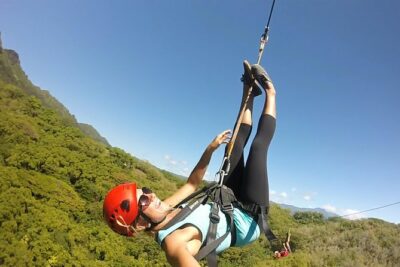 AdrenaLine Zipline Tour with WaterZip by Outfitters Kauai - The side-by-side giant center-dismount race (with stunt options)