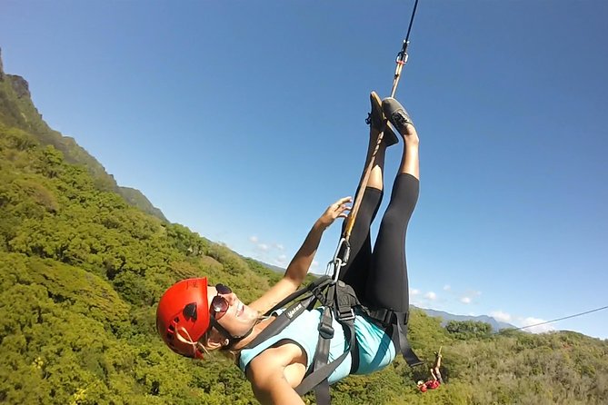 AdrenaLine Zipline Tour with WaterZip by Outfitters Kauai - The side-by-side giant center-dismount race (with stunt options)
