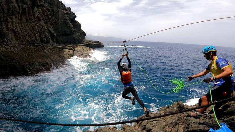 Agaete: Gran Canaria Coasteering. Marine Ferrata and Zipline - What you get for $79: equipment, insurance, photos, snack