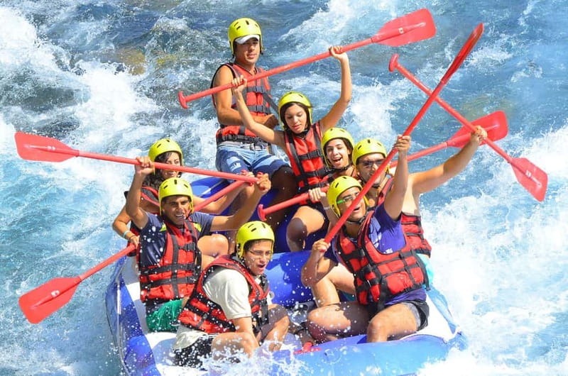 Antalya: Rafting, Zipline Buggy/Quad Jeep Combo Tour w/Lunch - Rafting on the Eurymedon: What the 8–10 Person Boats Feel Like