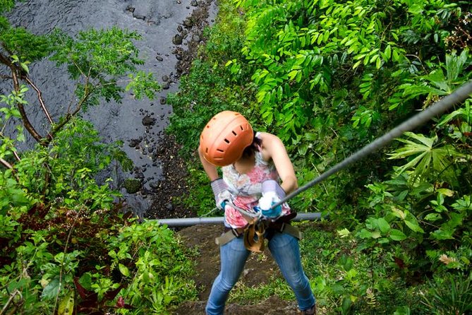 Arenal Volcano Combination Tour: Zipline, Tubing and Hot Springs - La Fortuna zipline morning: canopy platforms, zip lines, and a hanging bridge