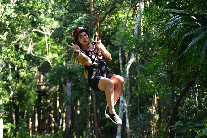 ATV Tour Zipline and Explore 2 Hidden Cenotes - Cenote Kin-Ha: Sun Rays, Deep Blue Water, and Real Cave Atmosphere