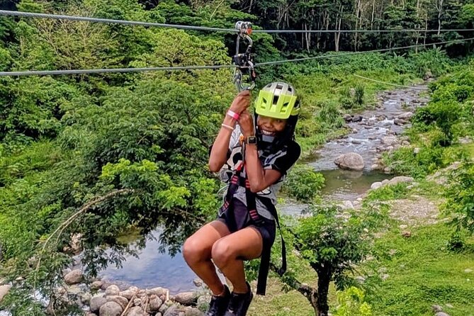 ATV Zipline Nature Walk Swing over Wishing River Kingston Jamaica - Zipline Over Trees and Wishing River Views