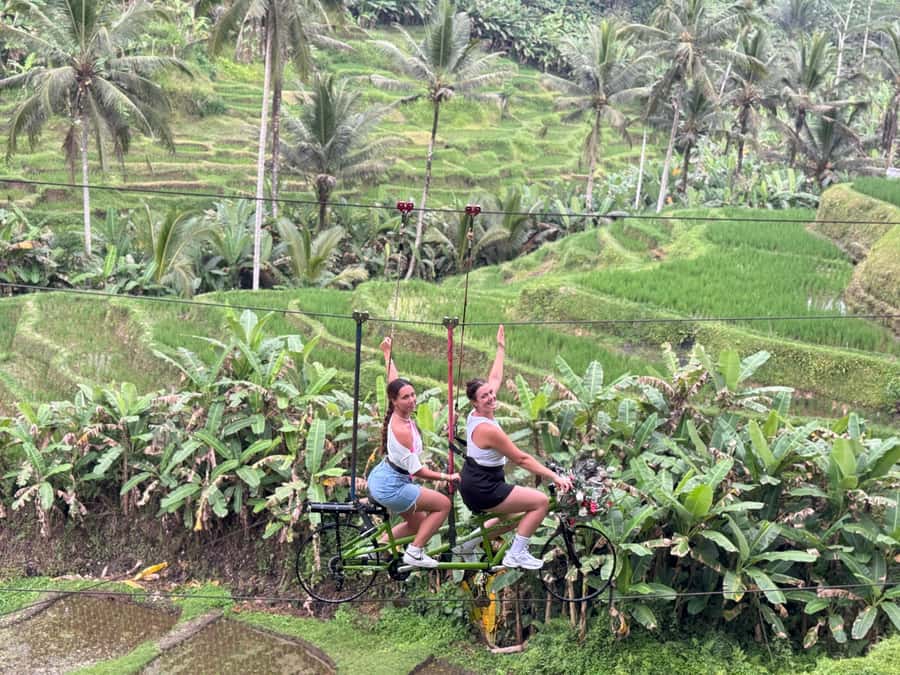 Bali: Ubud Swing, Zipline, SkyBike in a Private Rice Terrace - U Fun Field in Ubud: a private-feeling adventure built around rice terraces