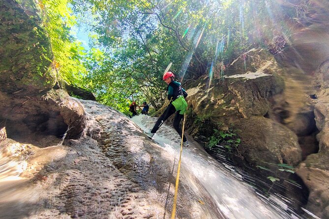 Canyoning and Zipline in Polylimnio Waterfalls - Snacks, picnic, and photo memories at the end of the gorge