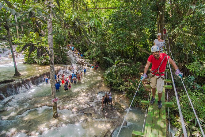 Dunn's River Falls and Zipline (Over the Falls) Adventure Tour from Ocho Rios - Dunn’s River Falls Park Entry And The Guided 600-Foot Climb