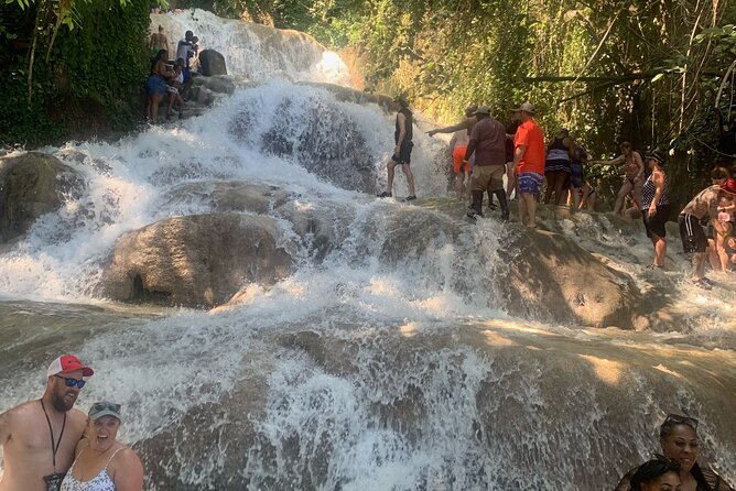 Dunn's River Falls, Zipline Adventure from Kingston - Climbing the natural stairs: pace, help, and photo breaks