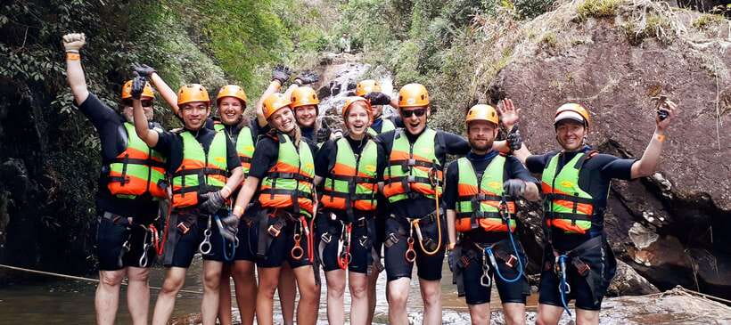 Extreme ZIPLINE 1500M & CANYONING in DA LAT - Lunch, guided safety briefing, and staying in control