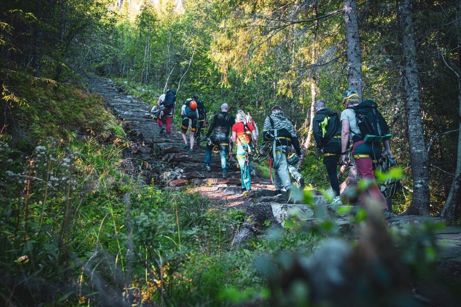 Feel the adrenaline in Mosjøen Zipline - The Landing Moment: Fru Haugans Hotel Gardens