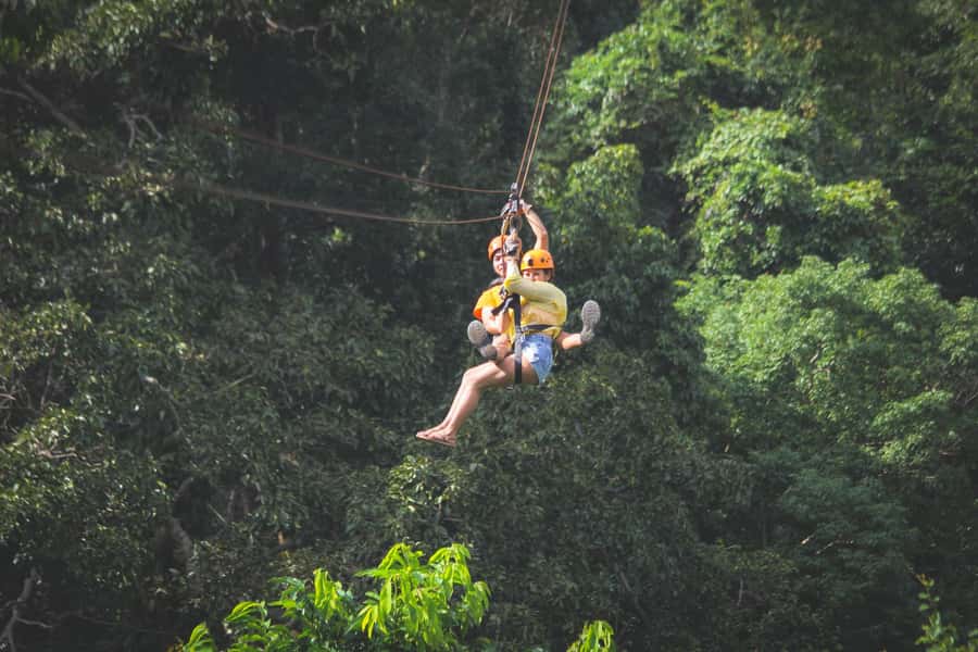 From Koh Samui: Tree Bridge Zipline and Café Experience - The café at 20 m up: taking a break with an ocean view