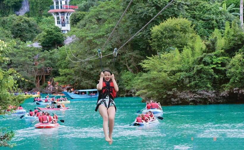 From Phong Nha/DongHoi: Paradise Cave and Zipline Dark Cave - Two caves in one day from Dong Hoi or Phong Nha