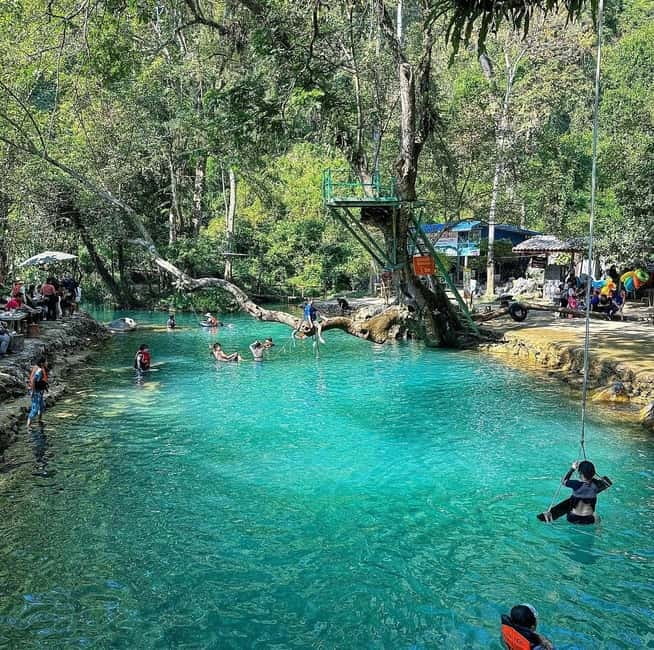 From Vientiane: Vang Vieng Tour with Cave Kayak & Zipline - Nangfa Cave zipline: treetops, height, and staying sensible