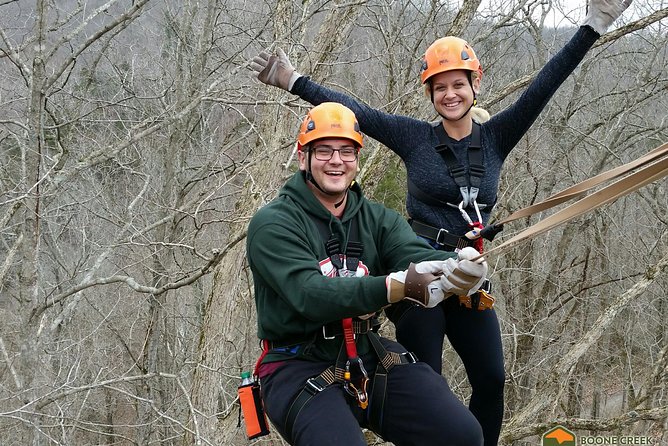 Fully Guided Zipline Canopy Tour through Kentucky River Palisades - The Course in Real Time: Six Ziplines, Bridges, Floating Staircase, Rappel