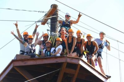 Gardiner: Guided Zipline EcoTour (3 hours) - The course: 4 zips, 2 adventure elements, and 50 feet of air