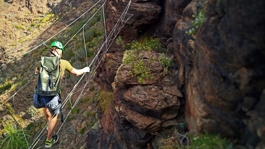 Gran Canaria: Guided Via Ferrata and Zipline Adventure - Zipline down: the pay-off and how the tour winds down