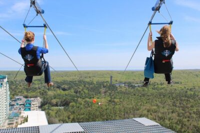 HighFlyer Zipline at Foxwoods - Views over Long Island Sound: when to fly for the best experience