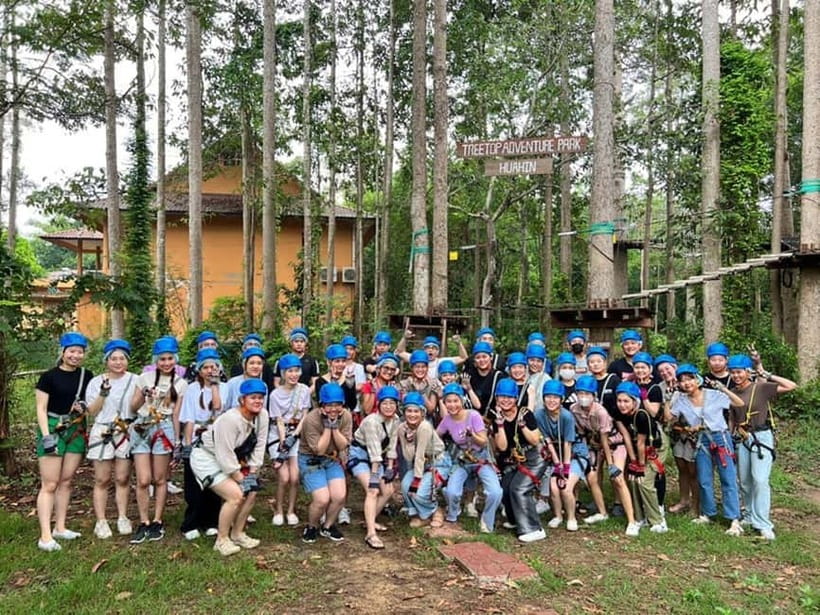Hua Hin Tree Top Zipline Adventure and Canopy Rope Challenge - The instructor and gear support that keeps it from being scary