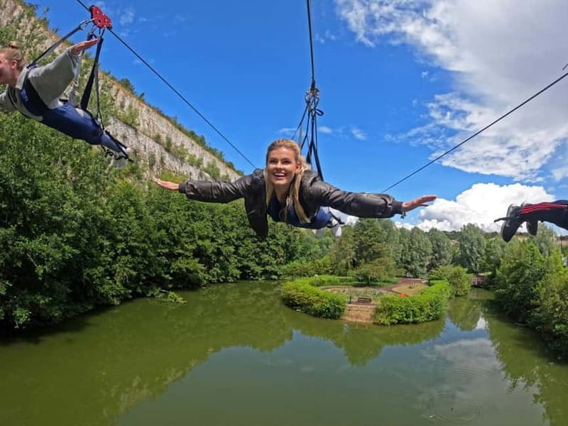 Kent: England’s Longest Zip Wire – 720m Flight over Quarry - England’s longest 720m zip wire near Bluewater: the big idea
