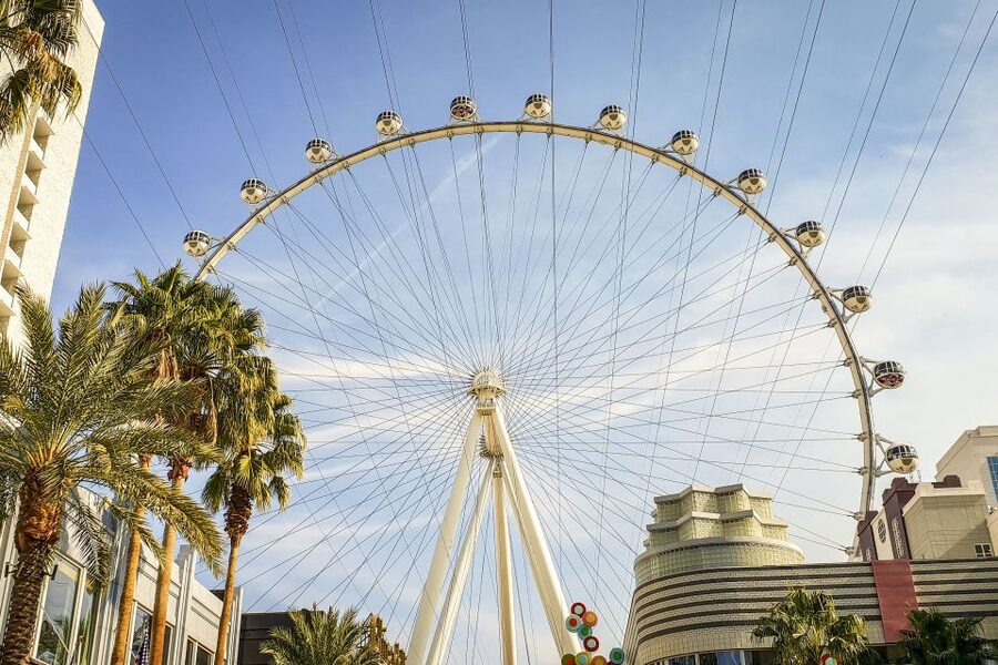 Las Vegas: FLY LINQ Zipline Ticket - The elevator moment: Vegas Boulevard from a different angle