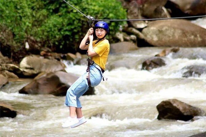 Phang Nga Tour with White Water Rafting and Zipline - Zipline Flying Fox 150 m: adrenaline with a view
