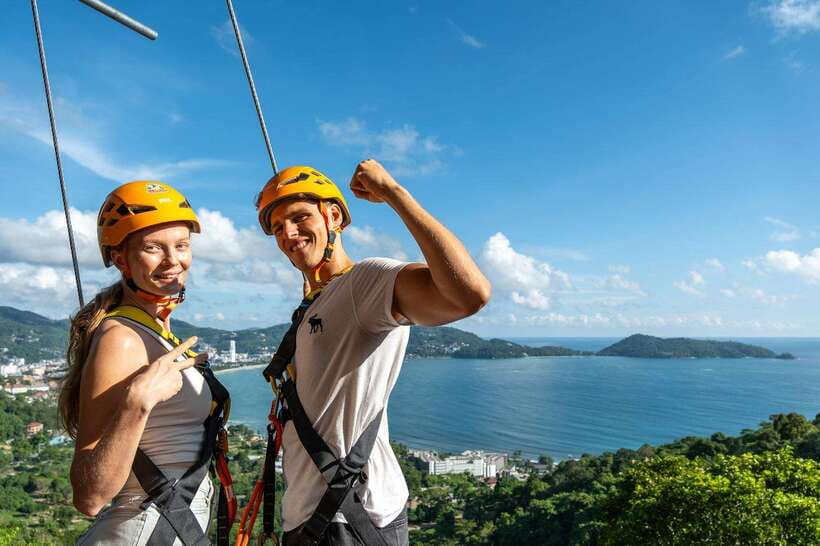 Phuket: Erawan Zipline Adventure with Ocean Views in Patong - The Course: Ziplines, Sky Bridges, Abseil Descents, and More