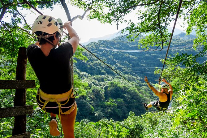 Puerto Vallarta Canopy Tour:Zip-lines and mule ride at the Sierra - Park Facilities: Infinity Pool, Restaurant Time, and Cash for Extras