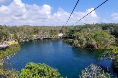 Tankah Mayan Village Zipline Nature Park - The Zipline Segment: Three Above the Lagoon Plus a Water Line