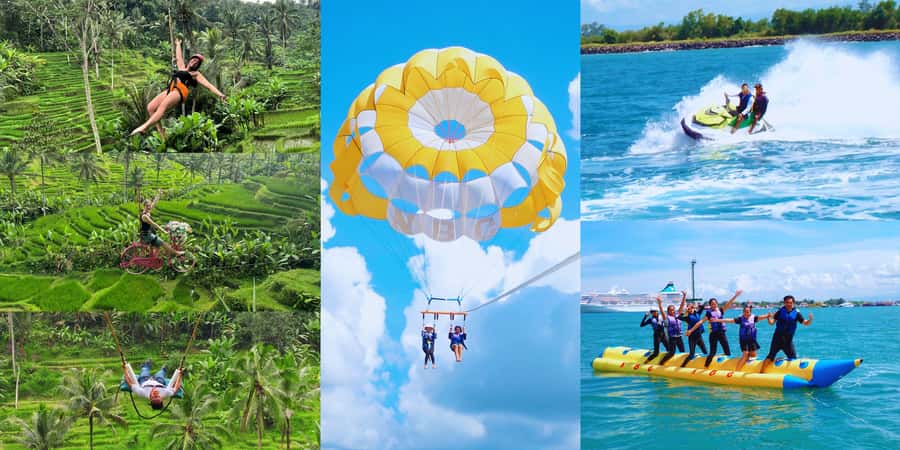 Ubud Zipline & Watersport (Jetski, Parasailing, BananaBoat) - Sea Thrills Meet Rice Terraces: The whole vibe of this Ubud combo