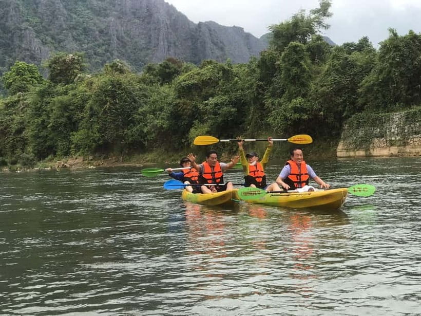 Vang Vieng: Zipline, Cave Tube, Trek, Kayak and Blue Lagoon - Nam Song River kayaking: calm glide with some push