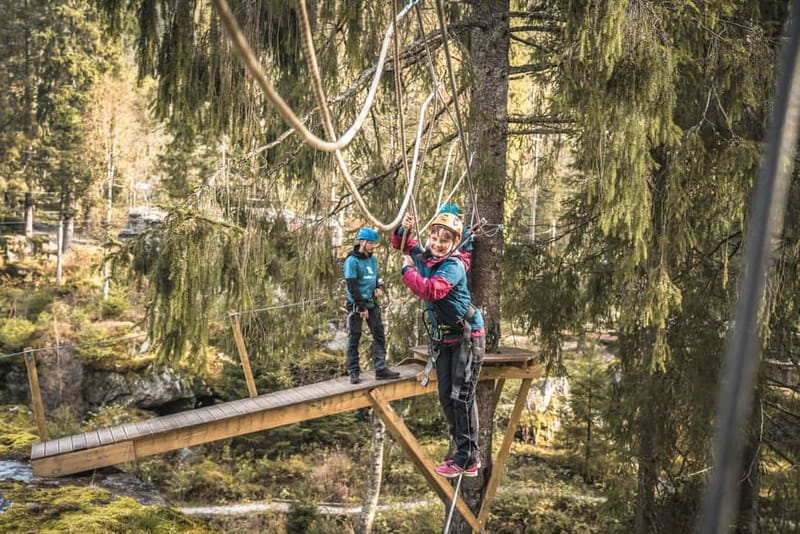 Voss High Rope & Zipline Park - Where Åsbrekkegjellet Rope Park Starts Near Voss (and Tvindefossen)