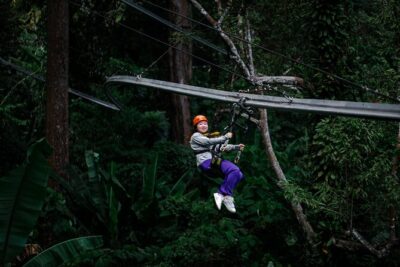 World B+ (Zipline 18 Platforms + Roller + Sky Walk with World Set Menu ) - Abseils and the spiral staircase: the parts beyond zip lines