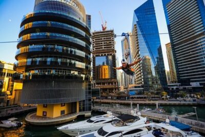 Xline Dubai Marina Zipline Experience With Transfers Option - The ride itself: Amwaj Towers to Dubai Marina Mall