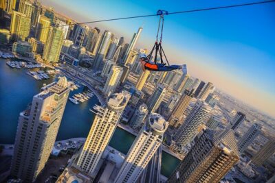 XLine Dubai Solo Urban Zipline in Dubai Marina - The Heart of XLine: Solo Zipline, 16-Degree Incline, 80 km/h