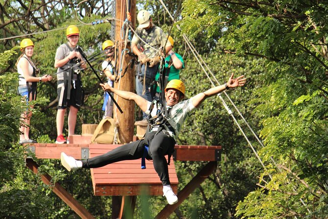 Zip & Dip: Zipline and Wet 'n' Wild Waterpark Combo - Coral Crater zipline: the fast hit of adrenaline