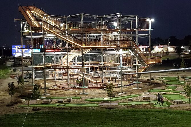 Zipline and Adventure Tower at Ryze Adventure in Missouri - What’s on the course: easy elements, 4 levels, zips, and the observation deck