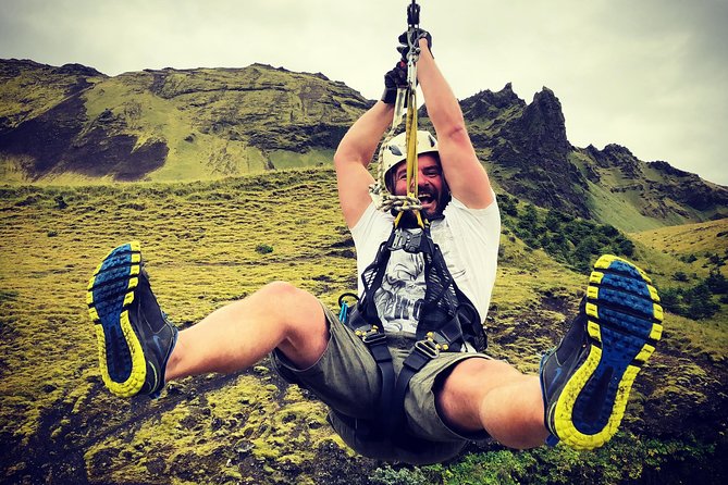 Zipline and Hiking Adventure Tour in Vík - The stream leap of faith: the adrenaline spike between lines