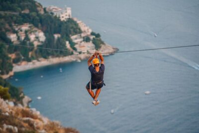 Zipline Experience in Dubrovnik - The zipline itself: two lines, repeated, with controlled braking