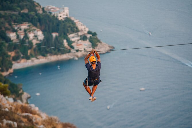 Zipline Experience in Dubrovnik - The zipline itself: two lines, repeated, with controlled braking