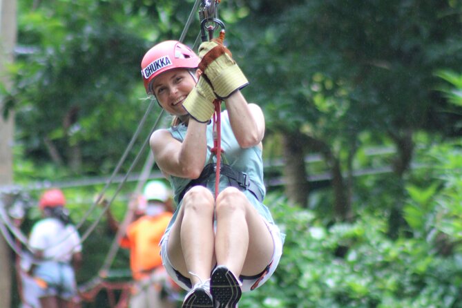 Zipline Experience & Obstacle Course at Harrison's Cave by Chukka - Monkey Zipline: the 120-foot rush over the gully