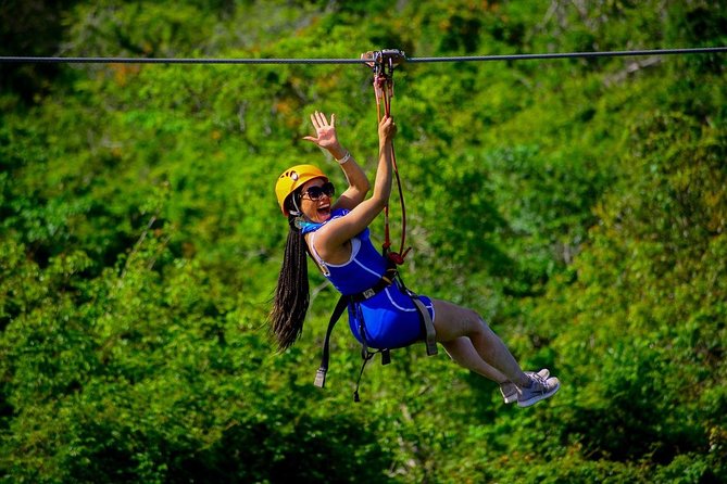 Zipline Mega Splash at Bavaro Adventure Park - What happens after you zip: Waterfall Pool time