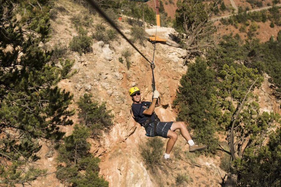 Zipline Tour: Colo-Rad - Where the Colo-Rad ride begins: Manitou Springs under Pikes Peak